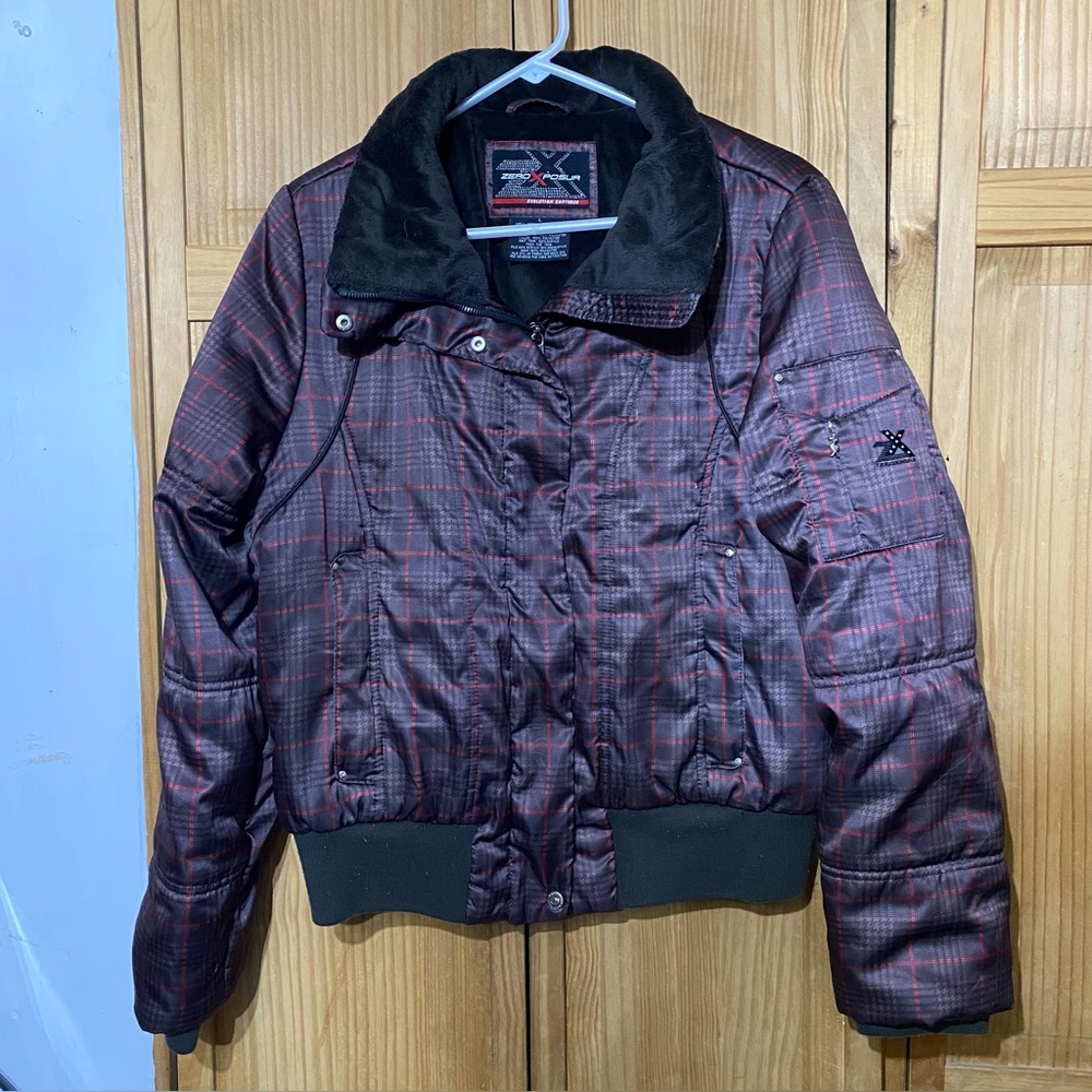 ❄️ZeroXposure, Evolution Captured, Size Large, Plaid, Puffer Bomber Jacket